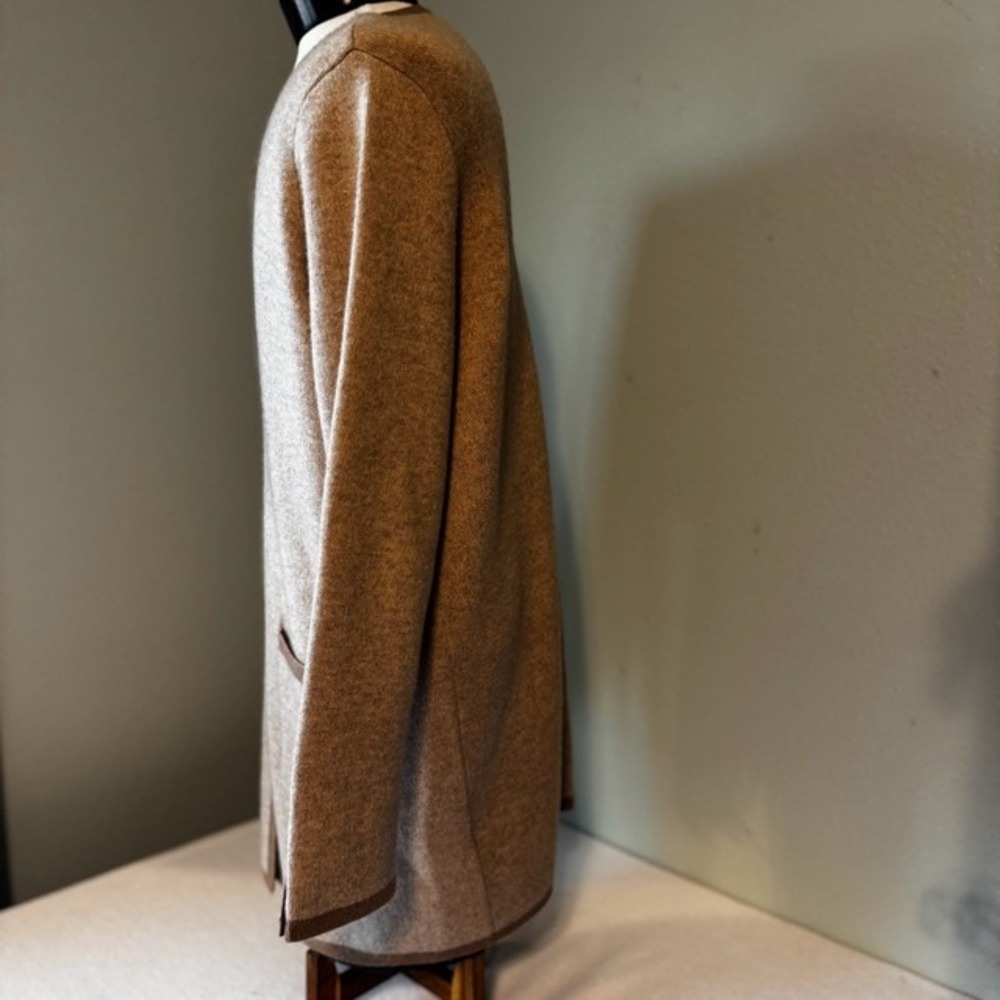J McLaughlin Nan Wool Cashmere‎ long Cardigan Sweater Women XL Tan Brown pockets - Picture 9 of 14
